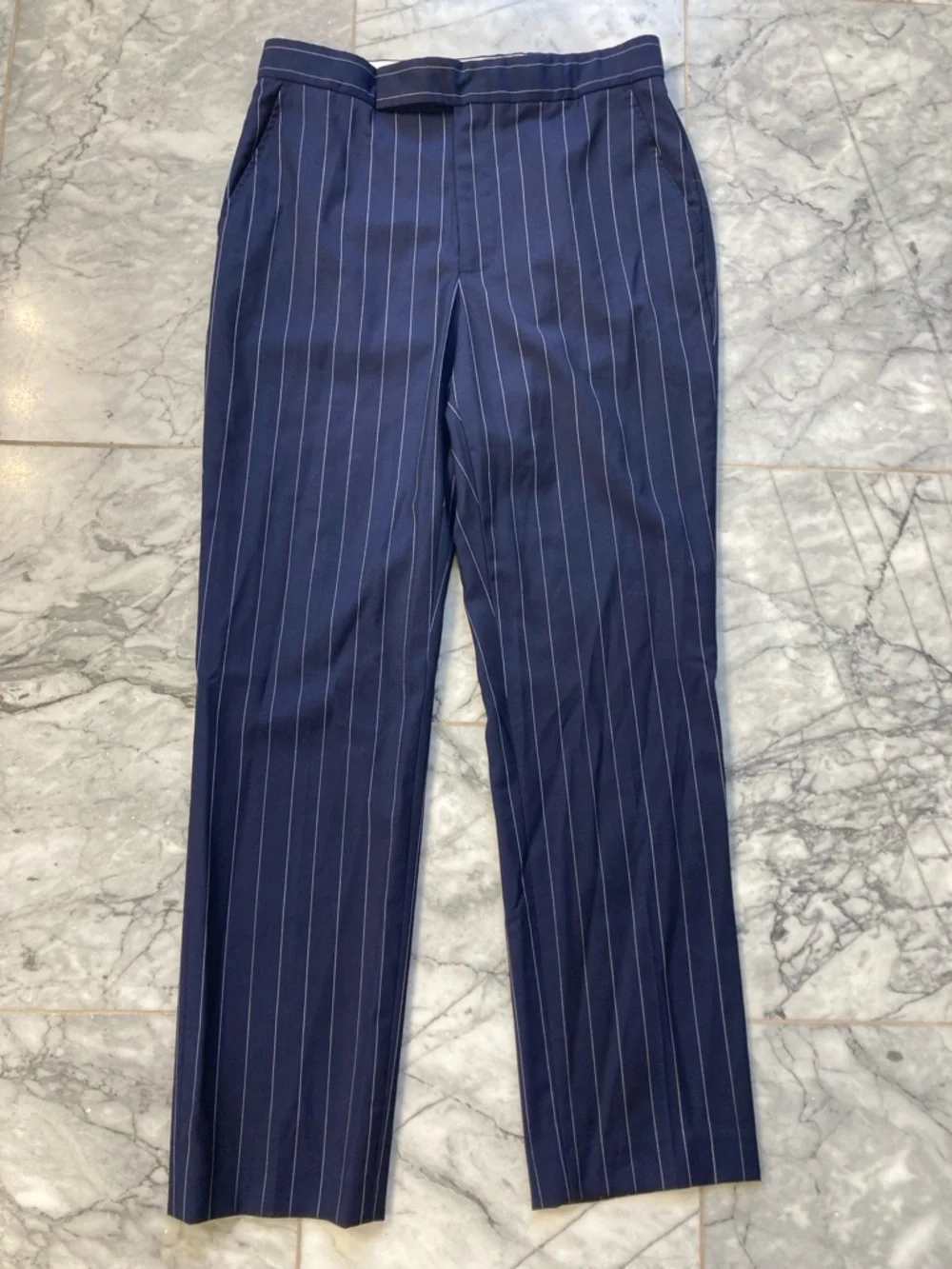 POLO RALPH LAUREN Suit Virgin Wool Navy Blue Pinstripe